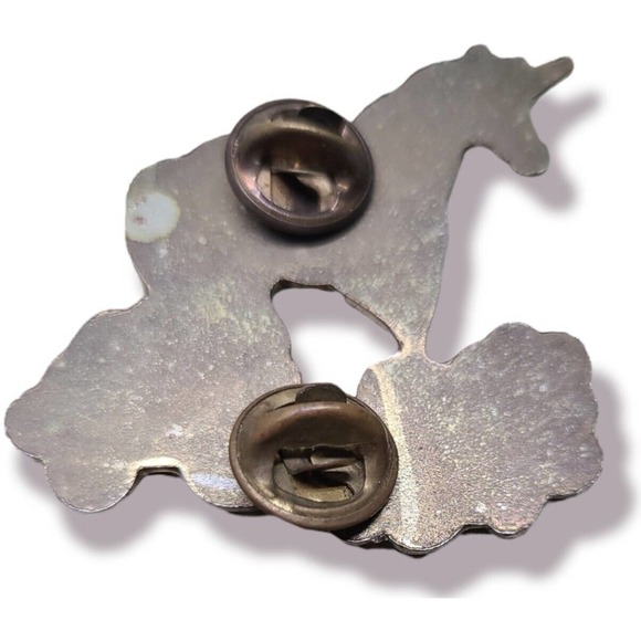 Floral Unicorn Hard Enamel Lapel Pin Back Retro Novelty Flowers. - Picture 2 of 2